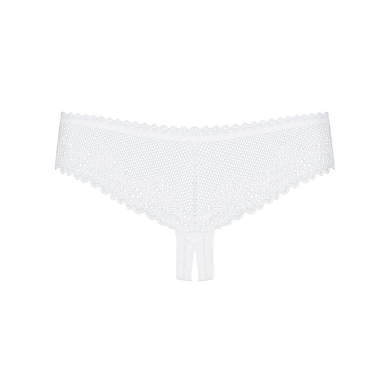 OBSESSIVE - ALABASTRA TANGA CROTCHLESS BLANCO S/M