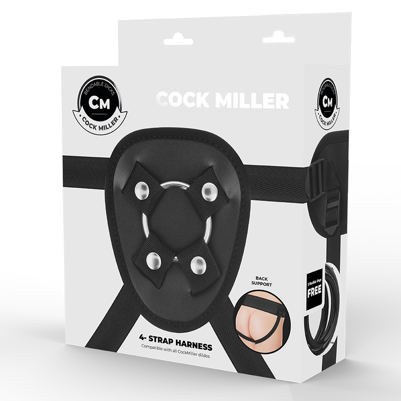 COCK MILLER - ARNES + DILDO SILICONA DENSITY COCKSIL ARTICULABLE NEGRO 13 CM